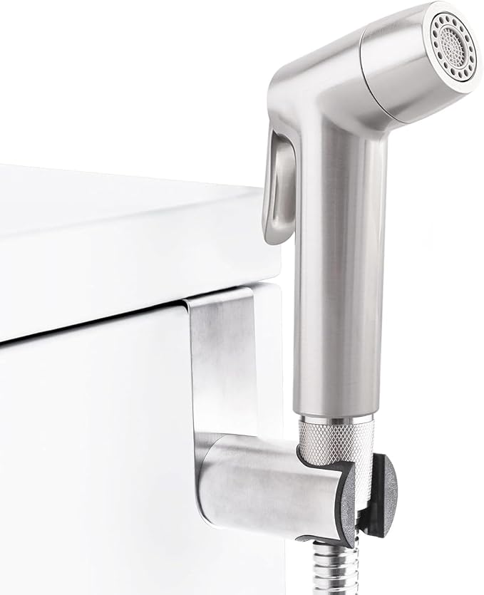 Brushed Nickel Handheld Bidet Sprayer, Muslim Shower Bidet Attachment, Cloth Diaper Toilet Sprayer, Jet Spray for Feminine Wash