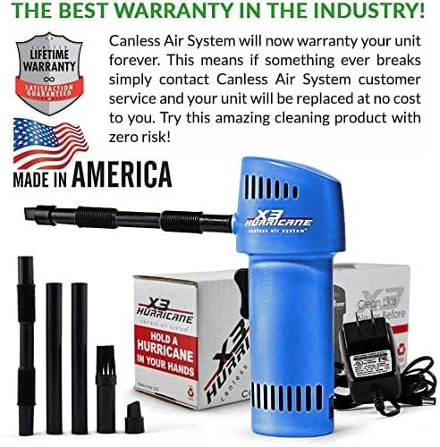 Canless Air Rechargeable Compressed Air Duster Can - Permanent - More Continuous Use Than Traditional Canned Air Dusters - Green Alternative for Computers & More - USA Made