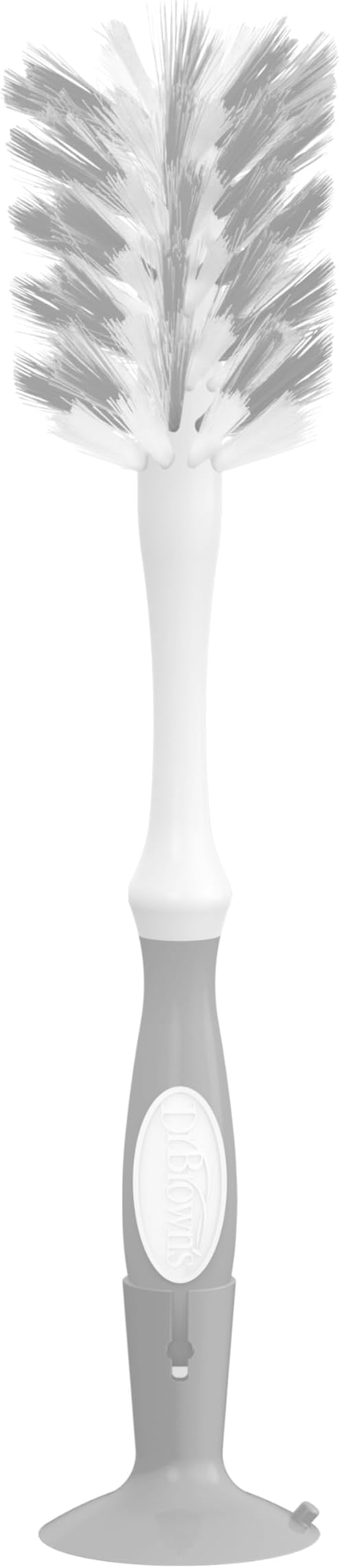 Dr. Brown's Deluxe Bottle Brush for Cleaning Baby Bottles, Nipples, and Sippy Cups with Suction Cup Stand and Vent Brush, BPA-Free, Gray, 1-Pack