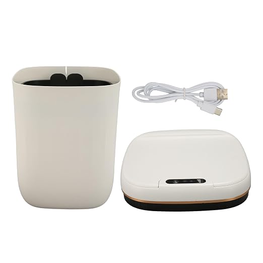 Luqeeg 20L Touchless Trash Can, Automatic Motion Sensor Trash Can with Lid, High Capacity, Rechargeable, Water Proof, Isolate Odors for Kitchen Bedroom Bathroom Office, White