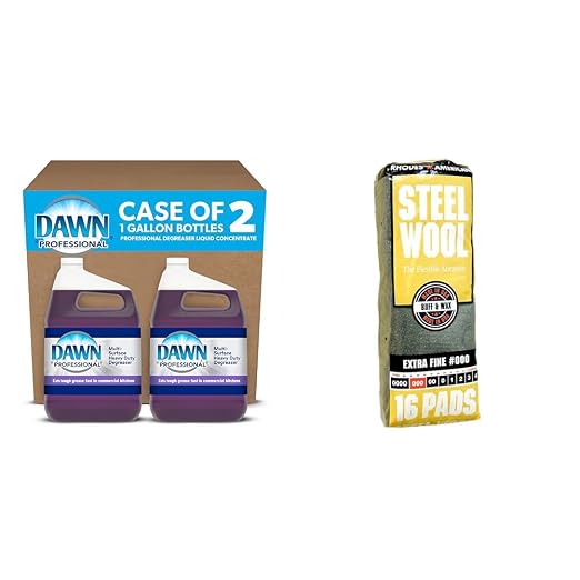 P&G PROFESSIONAL Dawn Degreaser, 1 Gallon (2) & Homax Steel Wool Extra Fine Grade #000, 16 Pads