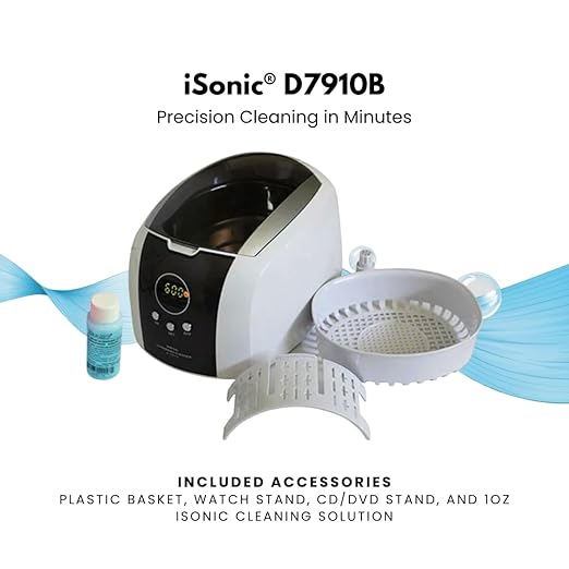 iSonic® Ultrasonic Jewelry Cleaner D7910B with Cleaning Solution Concentrate CSGJ01, 110V