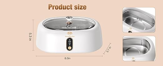 Ultrasonic Cleaner - 45KHz Ultrasonic Cleaner Machine for All Jewelry, Eyeglasses, Watch Straps, Retainer, Dentures. 16oz 304 Stainless Steel Tank with 4 Cleaning Modes, Gift for Wife,Mom,Daughter