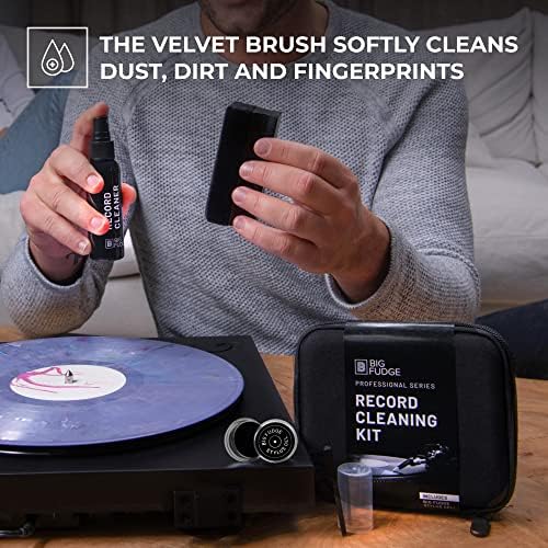 Big Fudge Professional Series Starter Kit: Includes Velvet Vinyl Cleaner Brush, Cleaning Fluid, Stylus Gel, Brush for Velvet, Padded Storage Case. 25x Outer Sleeves, 25x White Inner Sleeves…