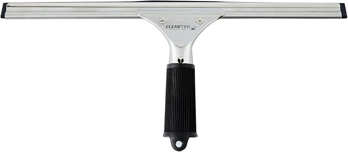 Restaurantware-Clean Tek Professional 13.78 Inch Window Squeegee, 1 Cleaning Squeegee with Rubber Blade - No-Slip Handle, Clean Mirror Or Car Windshield, Stainless Steel Wiper for Glass Door