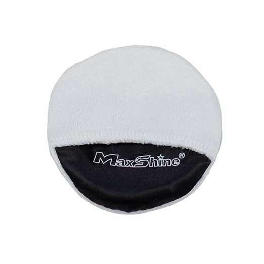 Maxshine Handheld Microfiber Wax Applicator Pad | White+Black, 3.35" Diameter, Ultra-Soft, Scratch-Free | Versatile Detailing for Wax, Polish, Protectant, Streak-Free Finish