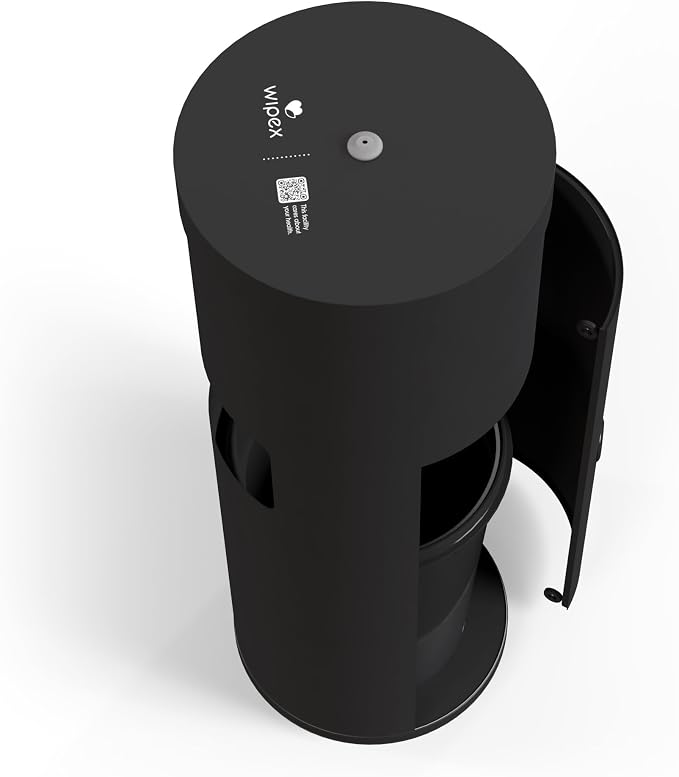 Wipex Gym Wipes Bundle: (1) Premium Black Wipe Dispenser with Trash Bin - Stainless Steel and (1) 800ct Disinfecting Gym Wipes Refill Roll - Suitable Use for School, Office, Gym, and Public Venues