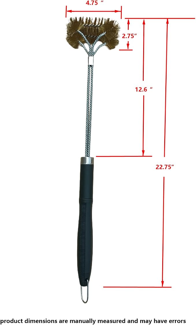 SUNRISE Fryer Brush with Long Handle (Brass with Plastic Handle, Double Brush)