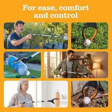 EZPIK® Grip Aid Tool Grabber Reacher + Magnets - Grabbers for Seniors, Trash Picker Upper Grabber - Trash Grabber Tool- Reacher Grabber Pickup Tool (Silver, 36″ (Pack of 2))