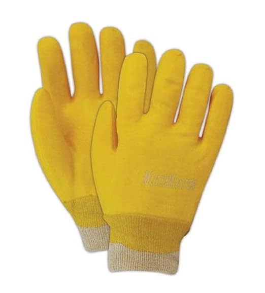 MAGID MultiMaster Smooth Finish PVC Gloves with Cotton Liner and Knit Wrist Cuff, 12 Pairs, Size, T1170