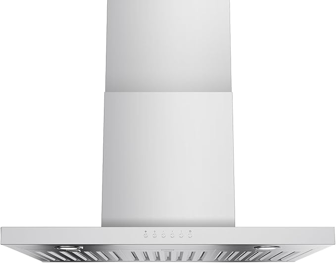 ONEEON 30" Range Hood - 900 CFM Stainless Steel Wall Mount Kitchen Exhaust with 4 Speed Fan, LED Lights, Push Button, Ultra-thin Body, Chimney Style Stove Vent Hood & Ducted Exhaust Vent