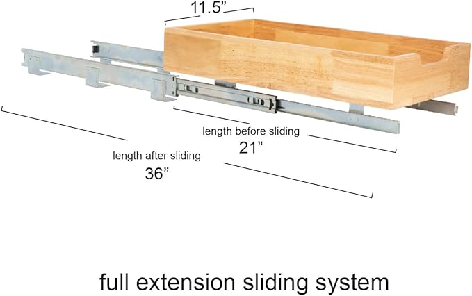 Household Essentials Glidez Steel and Wood Pull-Out/Slide-Out Storage Organizer for Under Cabinet Use - 1-Tier Design - Fits Standard Size Cabinet or Shelf, Brushed Nickel and Natural