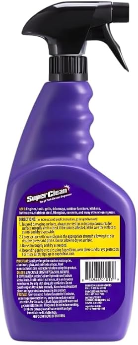 Super Clean Citrus Scent Foaming Cleaner and Degreaser Spray 32 oz Bundle with Microfiber Cloth - Heavy Duty Degreaser for Kitchen, Oil, Grime, and Dirt Removal - (3 Items)