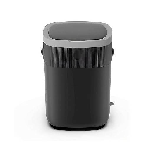 WM-DZT-12-36S Smart Motion Sensor Trash Can, Ultra-Quiet Soft-Close | Long Battery Life | Built-in Bag Storage & Portable PU Handle (Dark Grey)