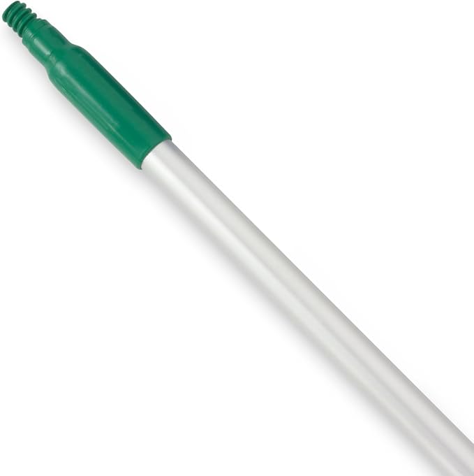 SPARTA Adjustable Aluminum Broomstick, 48” Mop and Broom Handle Replacement with Color-Coded System for Environments with Harsh Cleaning Agents, Aluminum, 48 Inches, Green, (Pack of 12)