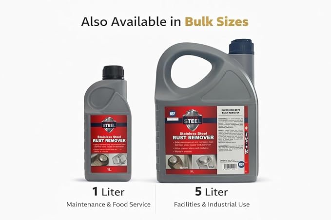 CLEAN MY STEEL Innoshine B570 Stainless Steel Rust Remover and Cleaner, NSF Certified, Approved for Food Contact Areas, 4 oz