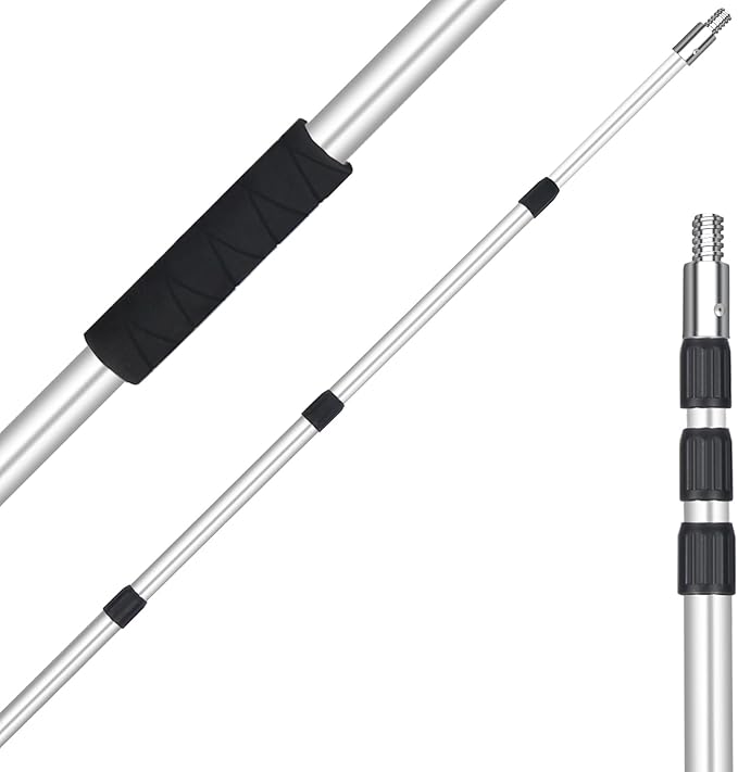 Lineslife Telescoping Pole, 4-12 FT Paint Roller Extension Pole, Multi-Purpose Sturdy Aluminum Alloy with Twist-Lock Design for Windows, Painting, Dusting and Cleaning