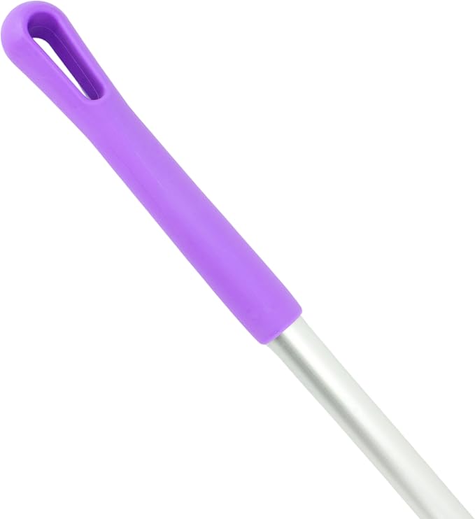 SPARTA Adjustable Aluminum Broomstick, 48” Mop and Broom Handle Replacement with Color-Coded System for Environments with Harsh Cleaning Agents, Aluminum, 48 Inches, Purple, (Pack of 12)
