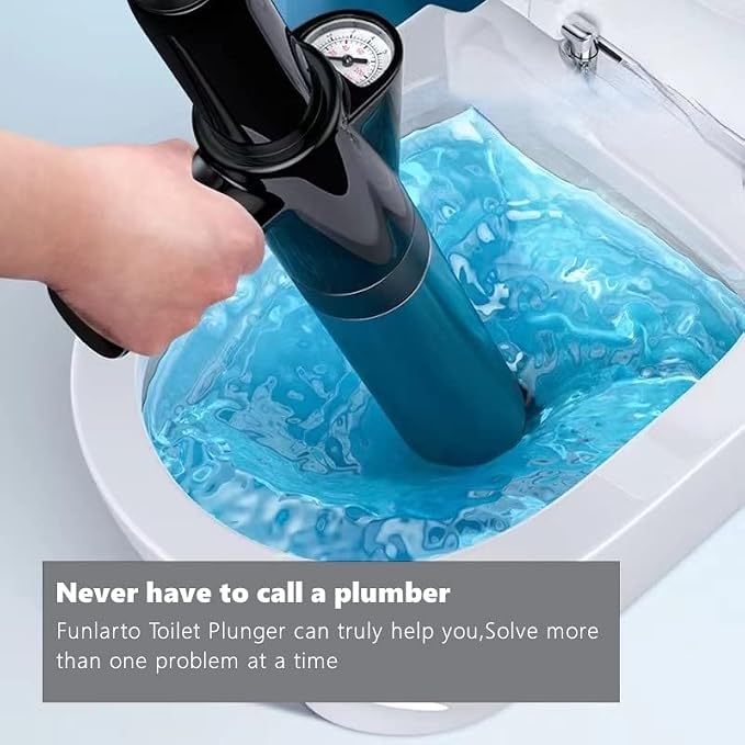 Toilet Plunger High Pressure Air Drain Blaster Gun Drain Clog Remover Tools Air Plunger Heavy Duty Drain Powerful Plungers for Toilet Unclog Toilet, Floor Drain, Bathroom（Black）