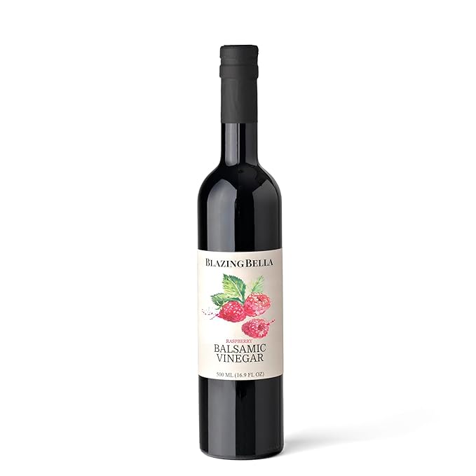 Blazing Bella Raspberry Balsamic Vinegar of Modena, Italy – Sweet, Bright & Naturally Balanced, 16.9 fl oz (500ml)