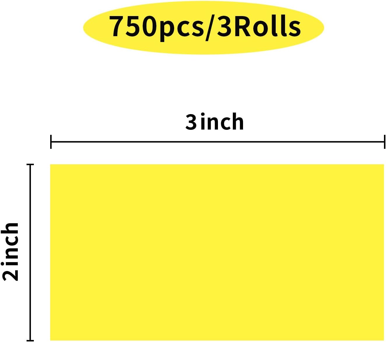 STARLIBOO Colored Labels Stickers 3 x 2 Inch, Rectangle Moving Labels Stickers, 750Pcs Garage Sale Price Sticker, Adhesive Moving Label for Boxes(3 Rolls, Yellow/Fluorescent Green/Orange)