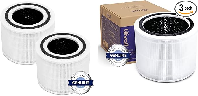 Levoit Core 300 & 200S Air Purifier Replacement Filters, 3-In-1 with Activated Carbon, 2 Pack White for Core300 & 1 Pack for Core200S