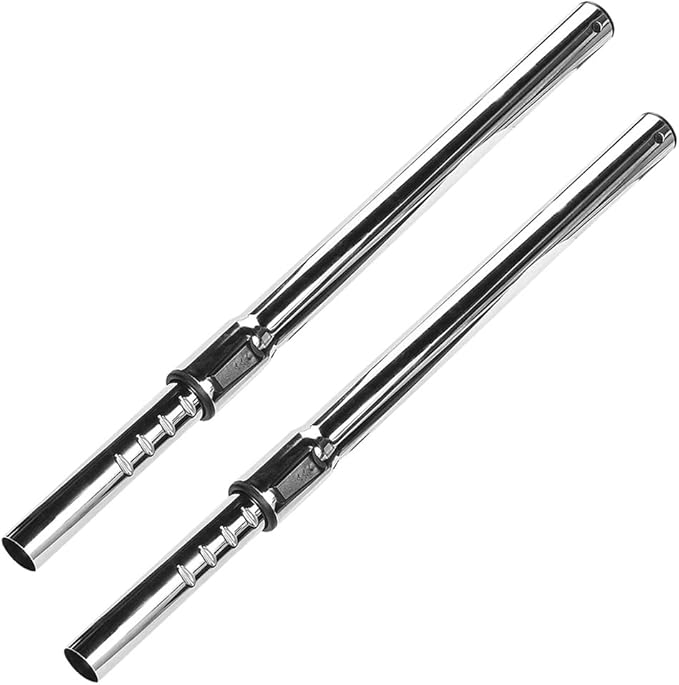 2 Pcs 1 1/4 inch Chrome Telescopic Metal Vacuum Wands 1.25 inch Vacuum Extension Wand Extends to 31.9 Inch Long for Most Brand Vacuum