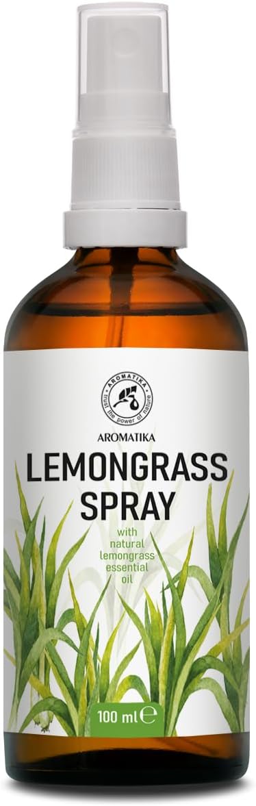 Lemongrass Aromatherapy Spray with Natural Lemongrass Essential Oil 3.4 Fl Oz - Room Mist - Air Freshener - Summer Scent - Great for Yoga - Pillow & Linen Spray - Relaxation