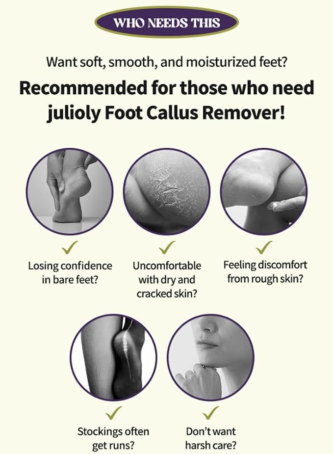 Foot Callus Remover Home Care Set – Professional Stainless Foot File & Scrubber, Exfoliating Serum for Smooth Skin, Effective on Wet and Dry Feet