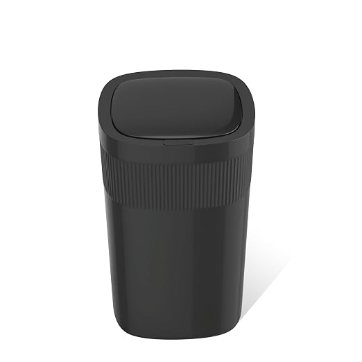 Ninestars Touch Tap & Motion Sensor Trash Can for Kitchen and Bedroom, 13 Gal 50L High-Grade ABS Body (Rectangular, Black)