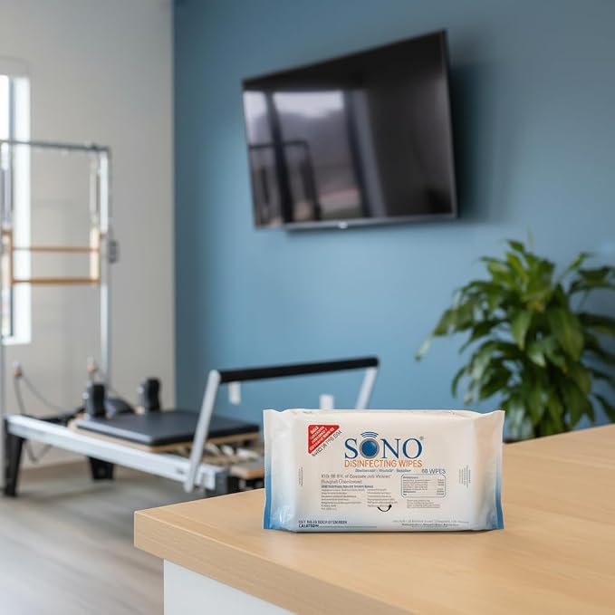 SONO Disinfecting Wipes - No Alcohol & Bleach, Medical-Grade, All-Purpose - School, Household, Dorm, Salons, Spas, Pilates & Yoga Studios Cleaning Kit - 320 ct (pack of 4) 80 count packs w/Sanitizer