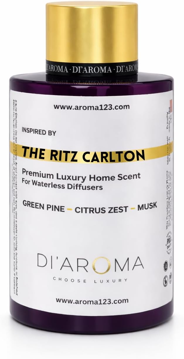 Di’Aroma Luxury Hotel Resort Collection Fragrance Oil, Diffuser Oil for Waterless & Cold-Air Diffusers, Premium Air Freshener, Long-Lasting Home & Business Scent, Made in USA (120ml, The Ritz Carlton)