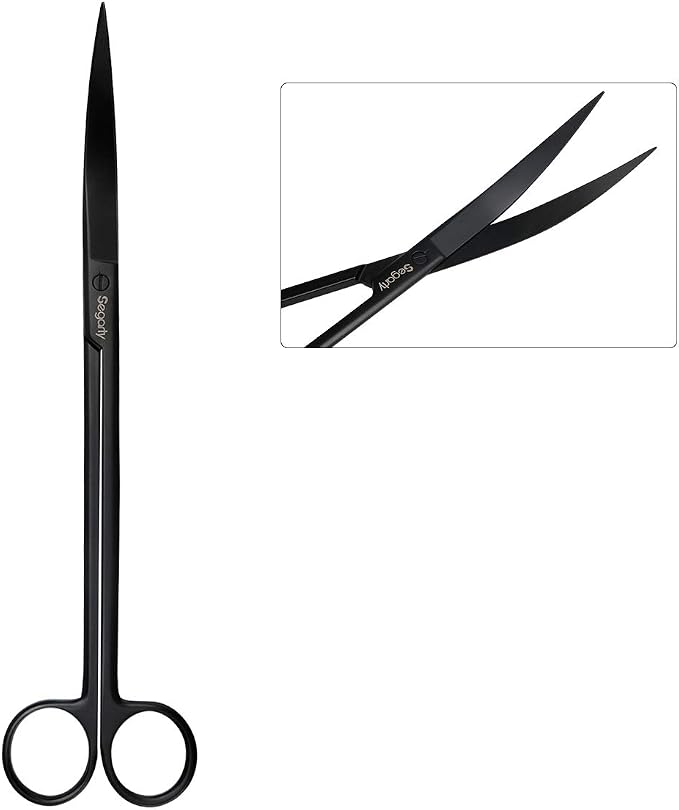 Segarty Aquarium Tools, 6 in 1 Stainless Steel Aquatic Plant Tweezers Scissor Spatula for Planted Freshwater Aquarium Landscaping Cleaning Tools Set & Fish Starter Kit