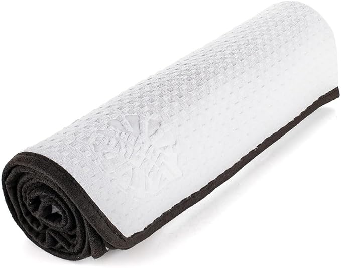 The Rag Company Dry Me A River, Professional Korean 70/30 Blend Microfiber Waffle-Weave Drying & Detailing Towels, Soft Suede Edges, 390 GSM, 26x59 Inches, White, 1-Pack
