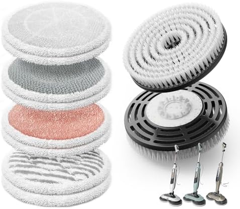 2 Count Upgraded Steam Scrub Brush Heads + 8 Pack Steam Mop Replacement Pads for Shark Steam and Scrub Mop S8201 S8001 S7201 S7000 Series