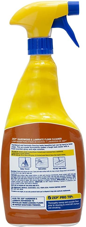 Zep Hardwood and Laminate Floor Cleaner - 32 oz (Case of 12) - ZUHLF32 - Removes Spots, Stains and Scuffs. Cleans and Restores Shine