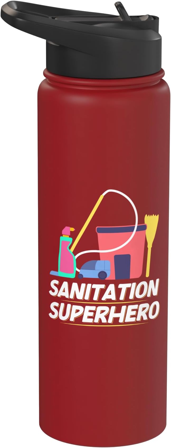 Sanitation Superhero Cleaning Stainless Steel Insulated Water Bottle