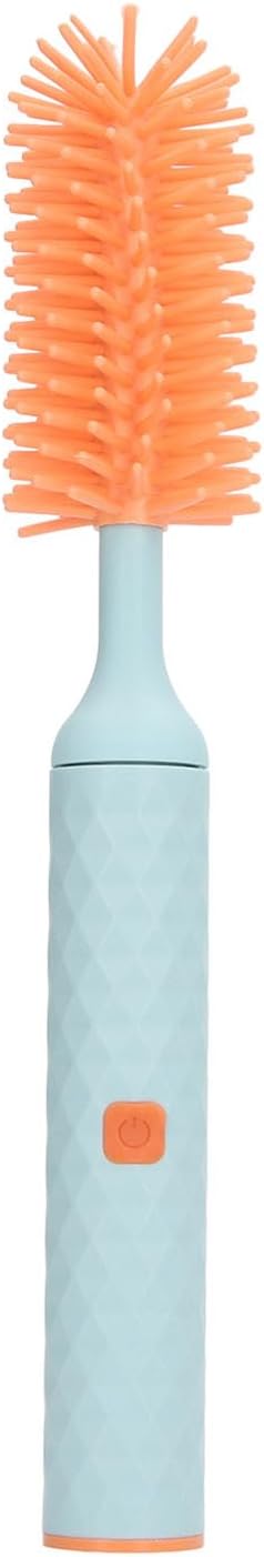 Garosa Electric Bottle Brush Cleaner Electric Baby Bottle Brush Cleaning Brush Set with 2 Speeds Rotating Silicone Bottle Pacifier Straw Brush Cleaner (Blue)