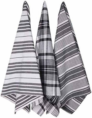 Now Designs Jumbo Pure Kitchen Towel Set of 3, Black