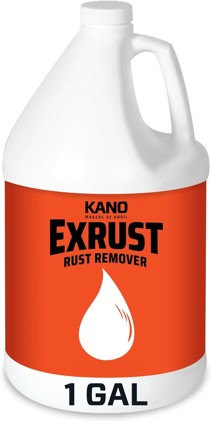 KROIL Exrust Rust Remover - Fast-Acting Chemical Rust Dissolver & Corrosion Cleaner - Heavy-Duty Penetrating Oil Formula - Safe on Steel, Iron & Automotive Parts - Bottle - 1 gal - 1 Pack (EX011)