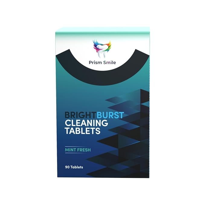 BrightBurst Cleaning Tablets, Mint Fresh, 90 Count, for Clear Aligners, Retainers, Night Guards, Whitening Trays