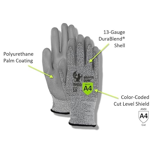 MAGID Griffin Gear ANSI A4 Liquid Repellent Nitrile Work Gloves , 48 Pairs, Size 9/Large, GPD452