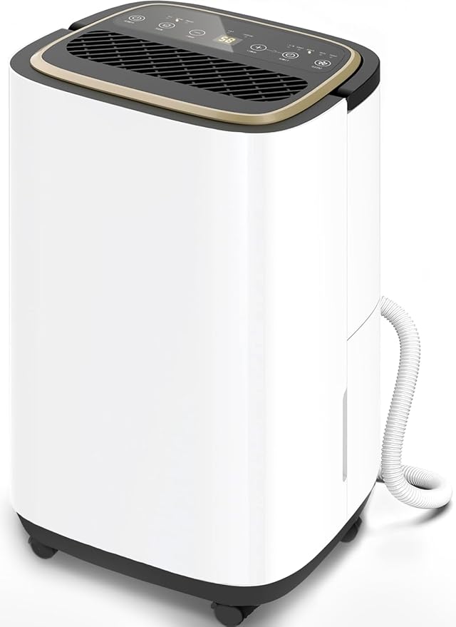 5000 Sq.Ft Dehumidifier for Basement with Drain Hose, New Upgrade 50 Pint Large Best Compressor Dehumidifiers for Home or Garage, Smart Humidity Control, 24H Timer & Child Lock, Ideal for Large Room