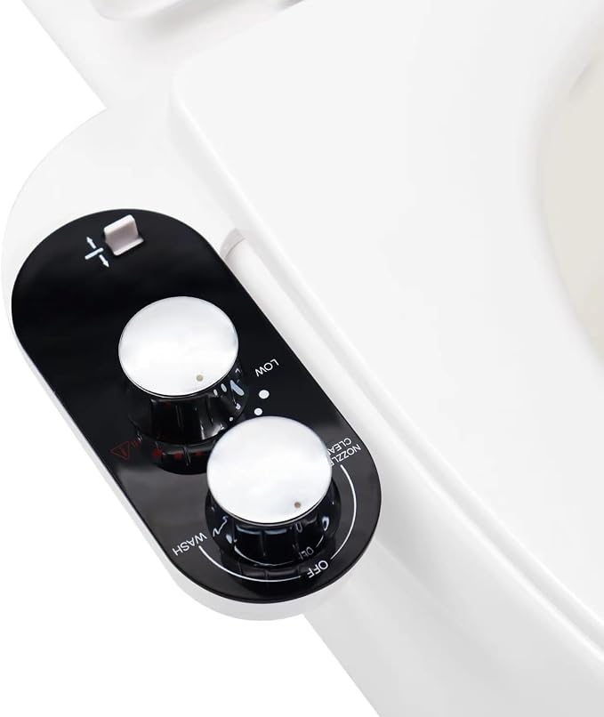 GLIGAM Bidet Attachment for Toilet Warm Water,Hot and Cold Bidet Attachment,Ultra-Slim Non-Electric Bidet Attachment for Frontal/Rear Wash, with Pressure & Angle Controls,Easy to install