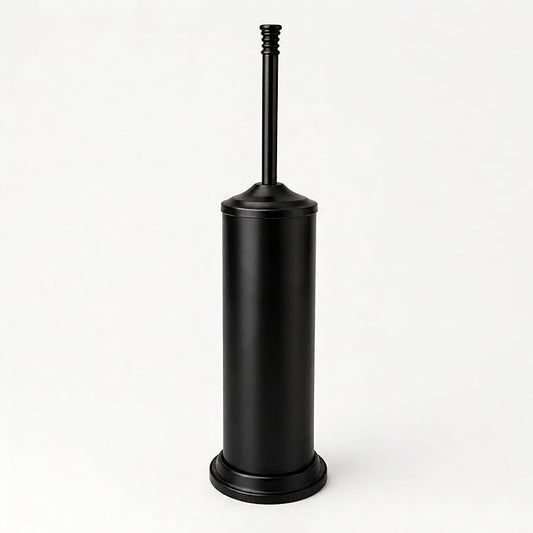 Black Toilet Brush and Holder Set，Extra Long Handled Toilet Bowl Brush and Holder，Stainless Steel Heavy Duty Toilet Brush for Bathroom,Deep Cleaning Modern Toilet Cleaner Slip Base
