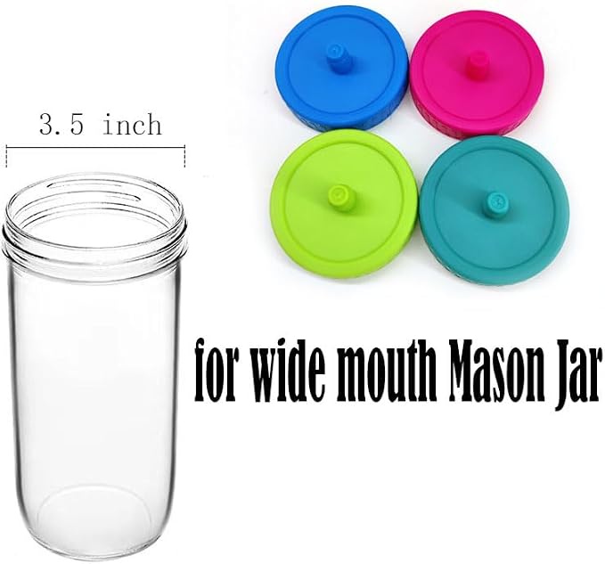 Mason Jar Fermentation kit for Wide mouth Mason Jar with 4 Glass Weight and 4 Fermenter Caps -Jars Not Included(Without pounder)