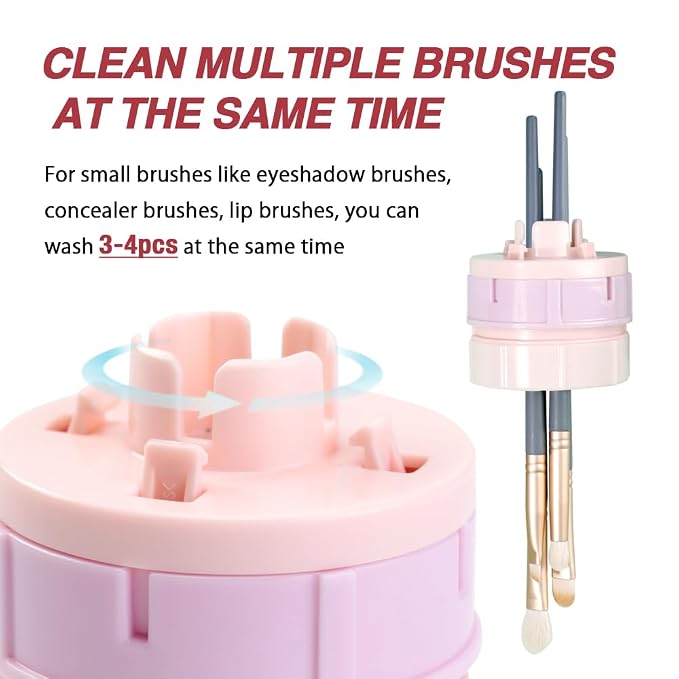 Electric Makeup Brush Cleaner Dryer Machine with cleaner solution UV-C Light, USB Charging Automatic Cosmetics Brushes Cleaning Drying Machine for Almost All Size Make up Brushes