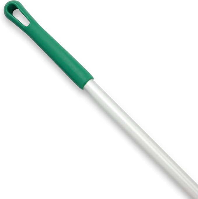 SPARTA Adjustable Aluminum Broomstick, 48” Mop and Broom Handle Replacement with Color-Coded System for Environments with Harsh Cleaning Agents, Aluminum, 48 Inches, Green, (Pack of 12)