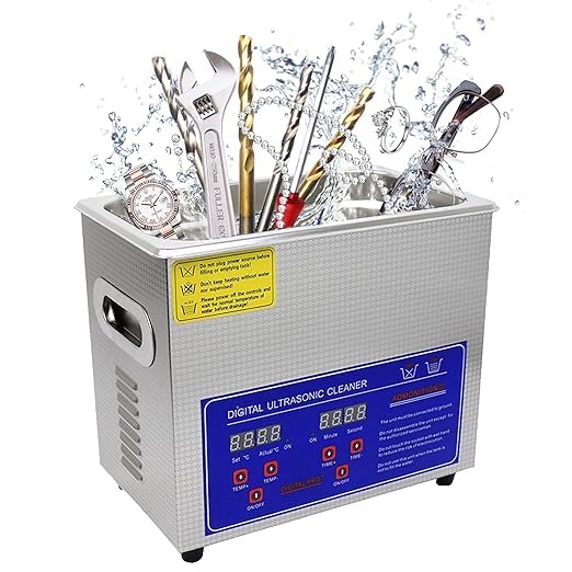 HEROSON 110V 3L Stainless Steel Ultrasonic Washing Machine 0.8 Gal Professional Ultrasonic Cleaner 40kHz with Heater & Digital Timer for Cleaning Watches Glasses Tool Jewelry Denture Parts
