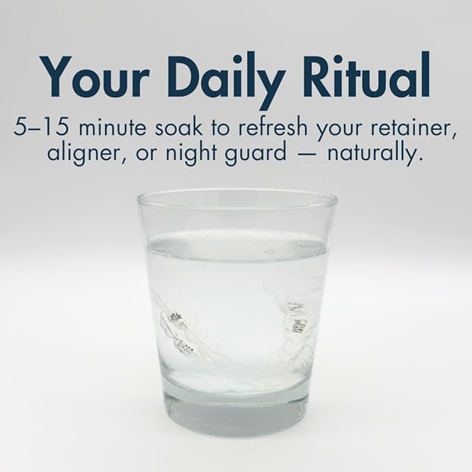 Base & Clean – The Daily Refresher™ | 100% Natural Retainer & Aligner Cleaner Powder | For Daily Use | 4 Month Supply | No Harsh Chemicals or Wrappers | Made in USA | NO Persulfate